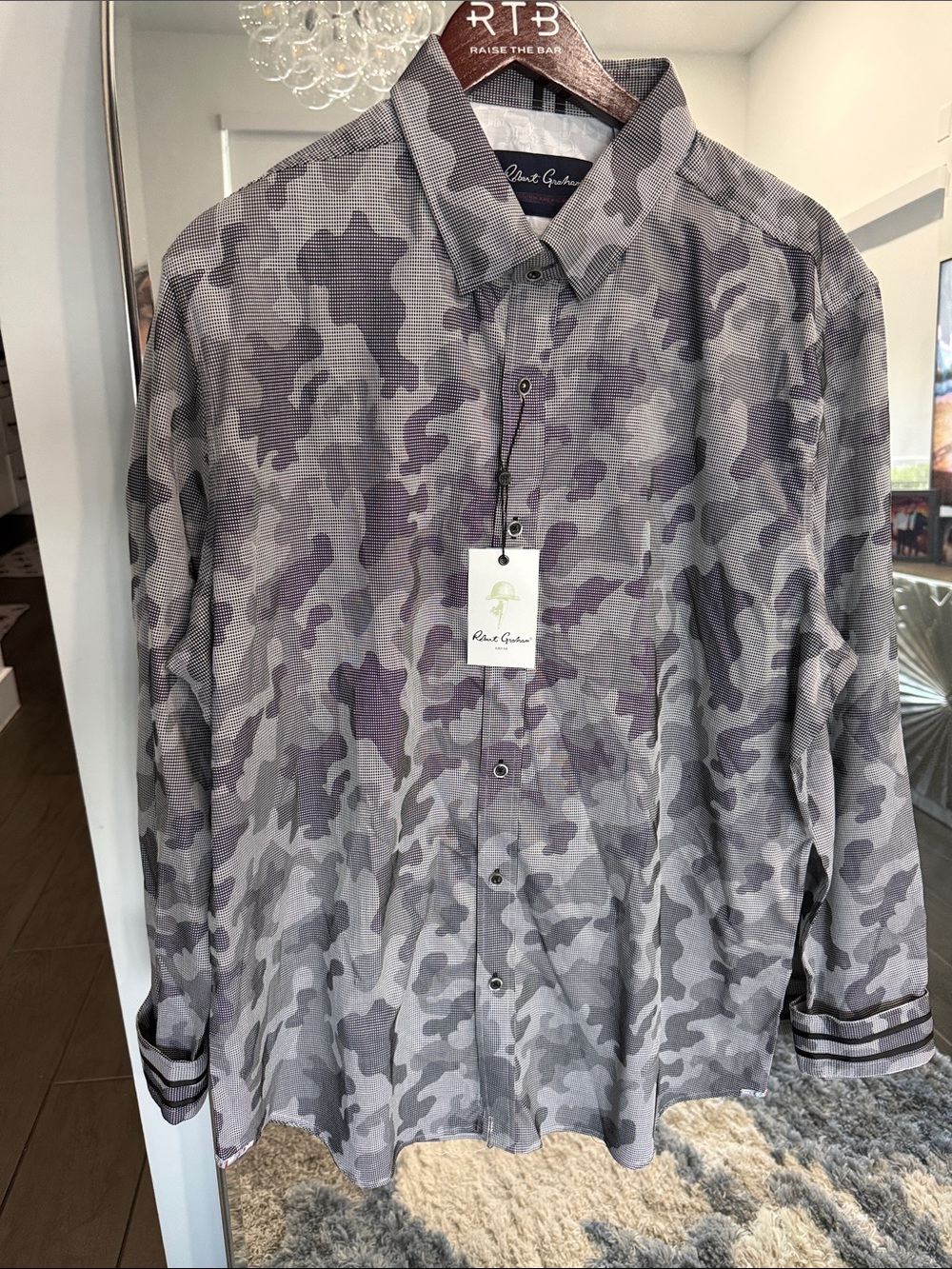 Robert Graham 2XL Tailored Fit Colby Mens Dress Shirt